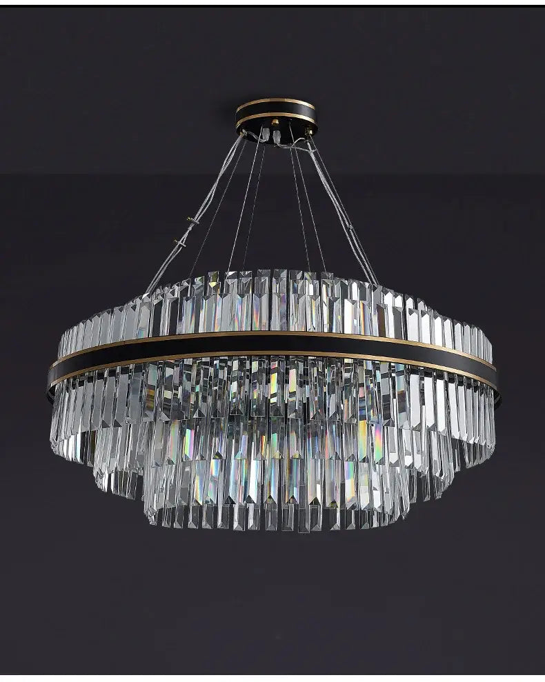 Modern gold luxury led crystal chandelier dining room light