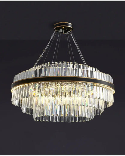 Modern gold luxury led crystal chandelier dining room light