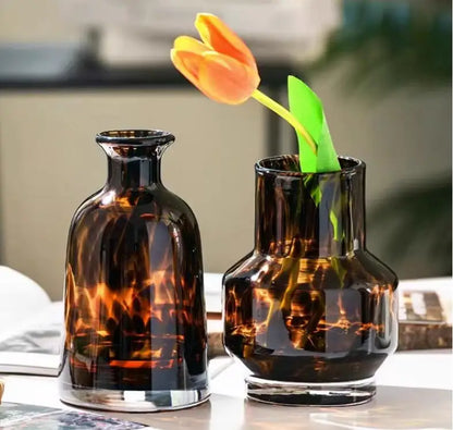 DecorBites™ Luxury Leopard Glass Vase for Home Decor