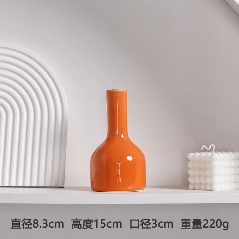 DecorBites™ Luxury Modern Ceramic Flower Vase Orange
