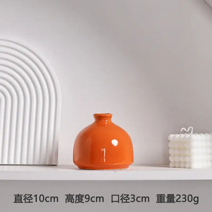 Modern orange ceramic vase set of 5 living room decor