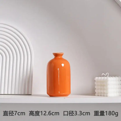 Modern orange ceramic vase set of 5 living room decor