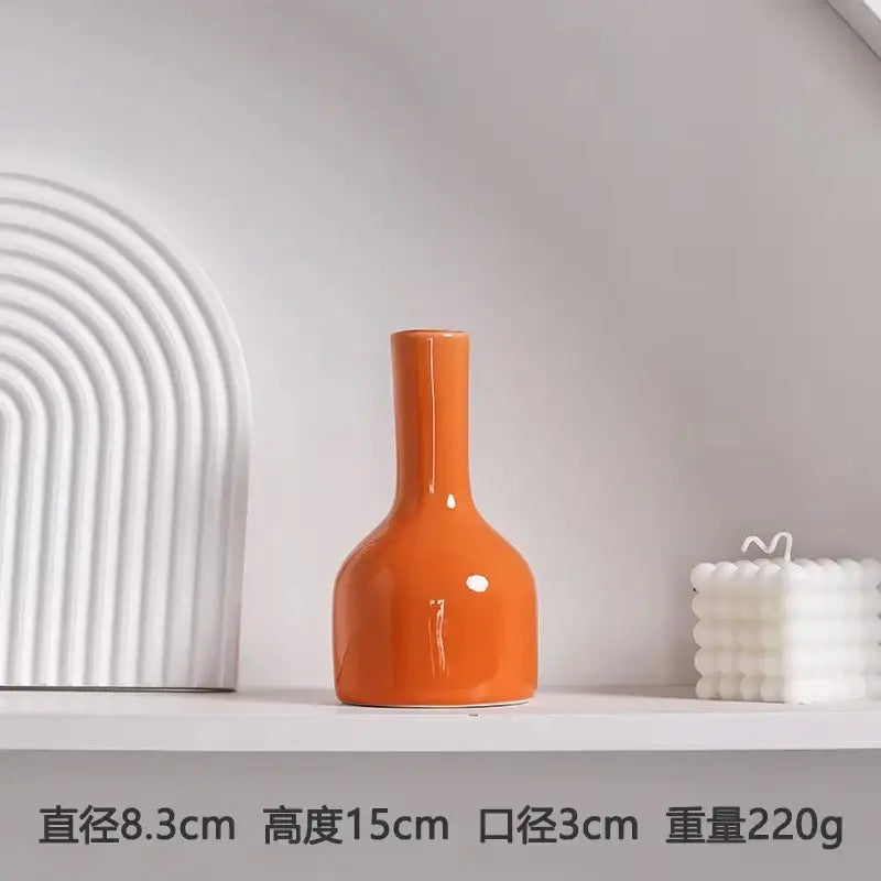 Modern orange ceramic vase set of 5 living room decor