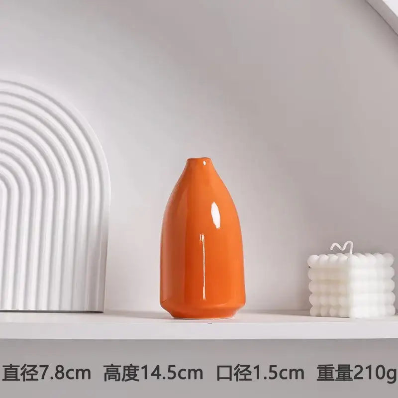 Modern orange ceramic vase set of 5 living room decor