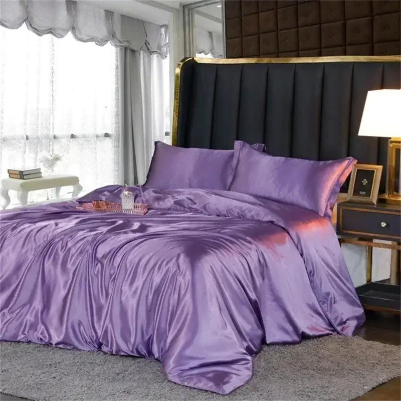 Luxury pink and gold mulberry silk bedding set bedroom duvet cover