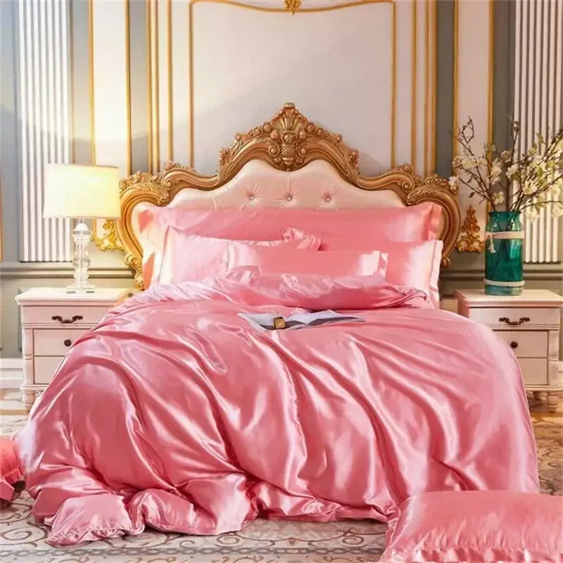 Luxury chocolate brown mulberry silk bedding set bedroom sheets