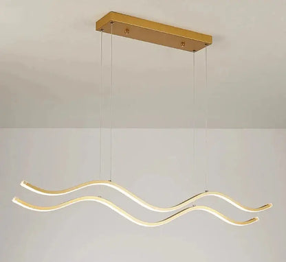 Modern white wavy led pendant light luxury nordic chandeliers dining room