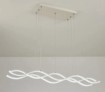 Modern white wavy led pendant light luxury nordic chandeliers dining room