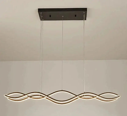 Modern white wavy led pendant light luxury nordic chandeliers dining room