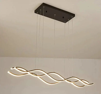 Modern white wavy led pendant light luxury nordic chandeliers dining room