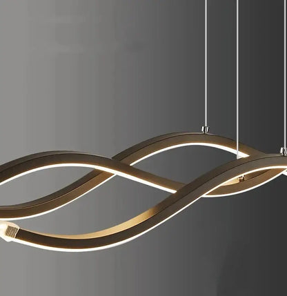 Modern white wavy led pendant light luxury nordic chandeliers dining room