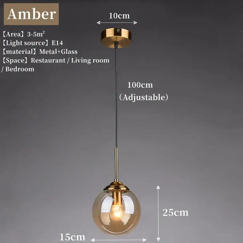 Luxury nordic led chandelier with amber and smoked glass dining room