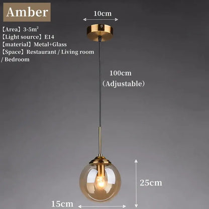 Luxury nordic led chandelier with amber and smoked glass dining room