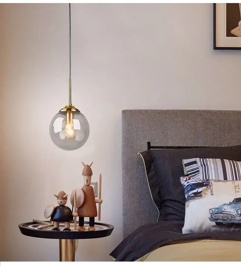 Luxury nordic led chandelier with amber and smoked glass dining room