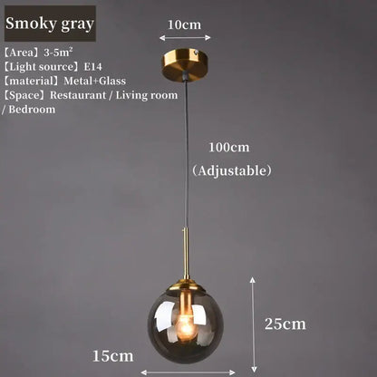 Luxury nordic led chandelier with amber and smoked glass dining room