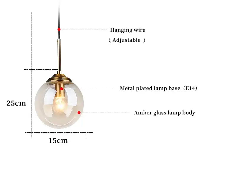 Luxury nordic led chandelier with amber and smoked glass dining room