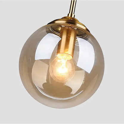 Luxury nordic led chandelier with amber and smoked glass dining room