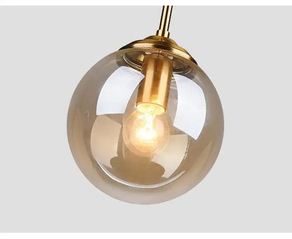 Luxury nordic led chandelier with amber and smoked glass dining room