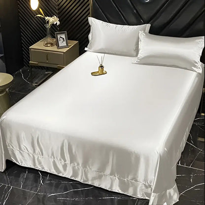 Luxury pink satin bedding set with duvet cover for bedroom