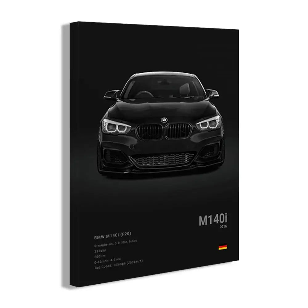 Modern white famous cars canvas wall art for living room