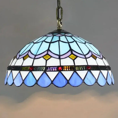 Tiffany style rose stained glass pendant light dining room