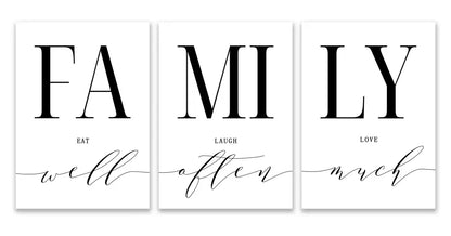 Modern black and white family wall art – living room luxury set