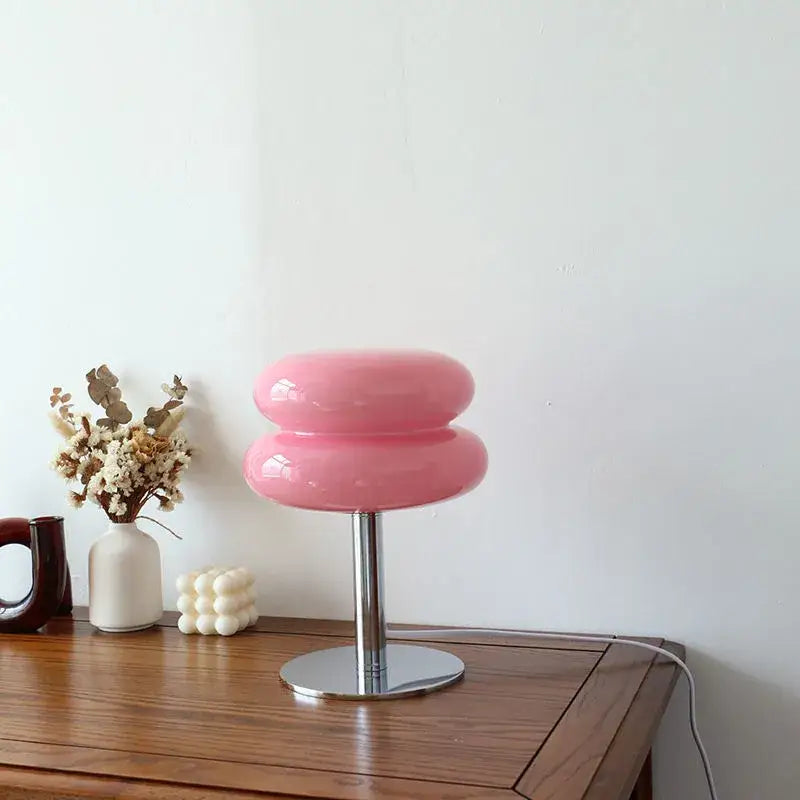 Glossy orange italian designer macaron lamp bedroom table light