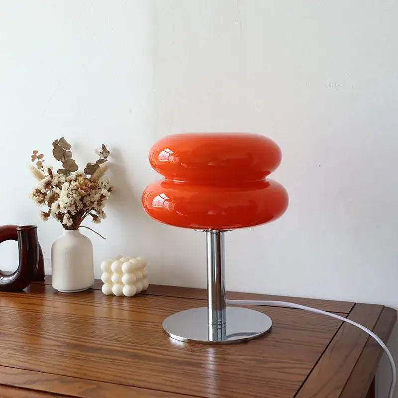 Glossy orange italian designer macaron lamp bedroom table light