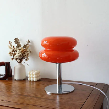 Glossy orange italian designer macaron lamp bedroom table light