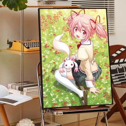 Puella magi madoka magica framed wall art bedroom anime poster set