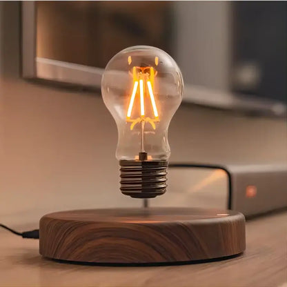 Vintage wood magnetic levitation lamp bedroom floating led bulb