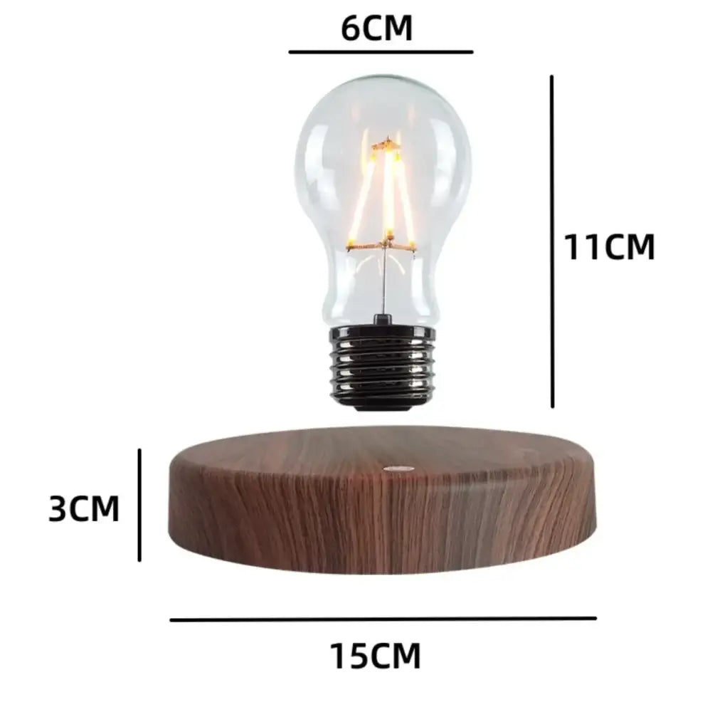 Vintage wood magnetic levitation lamp bedroom floating led bulb