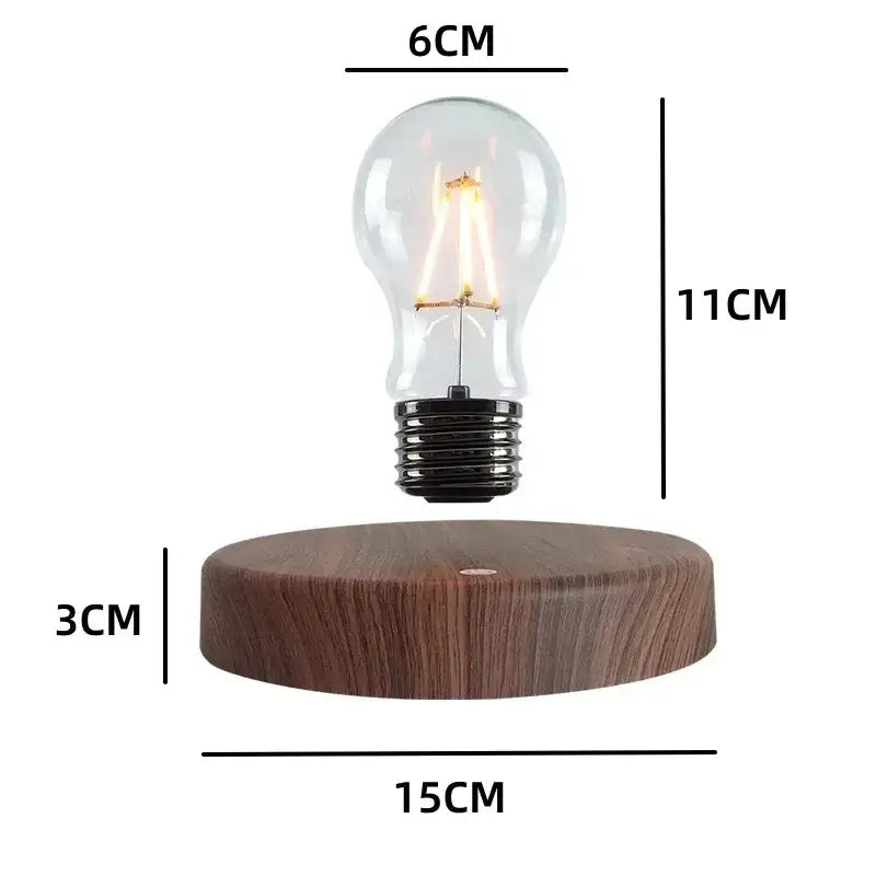Vintage wood magnetic levitation lamp bedroom floating led bulb