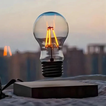 Vintage wood magnetic levitation lamp bedroom floating led bulb