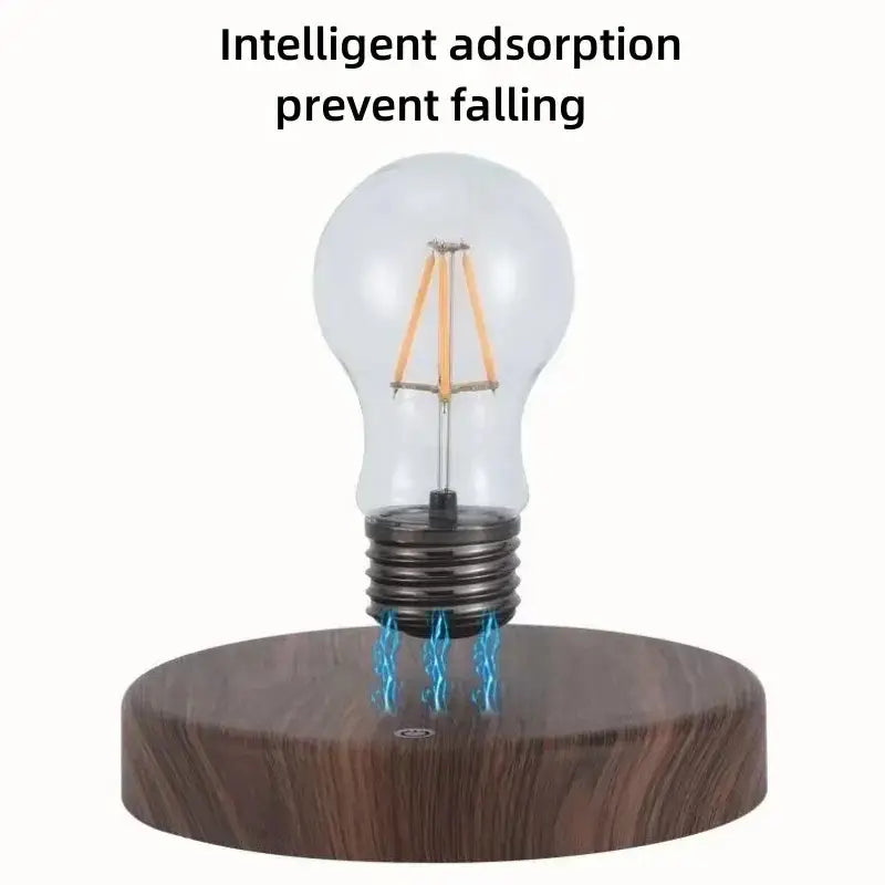 Vintage wood magnetic levitation lamp bedroom floating led bulb