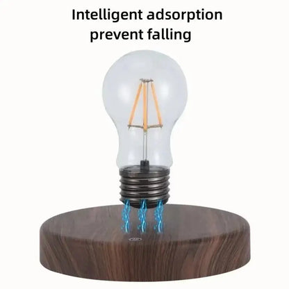 Vintage wood magnetic levitation lamp bedroom floating led bulb
