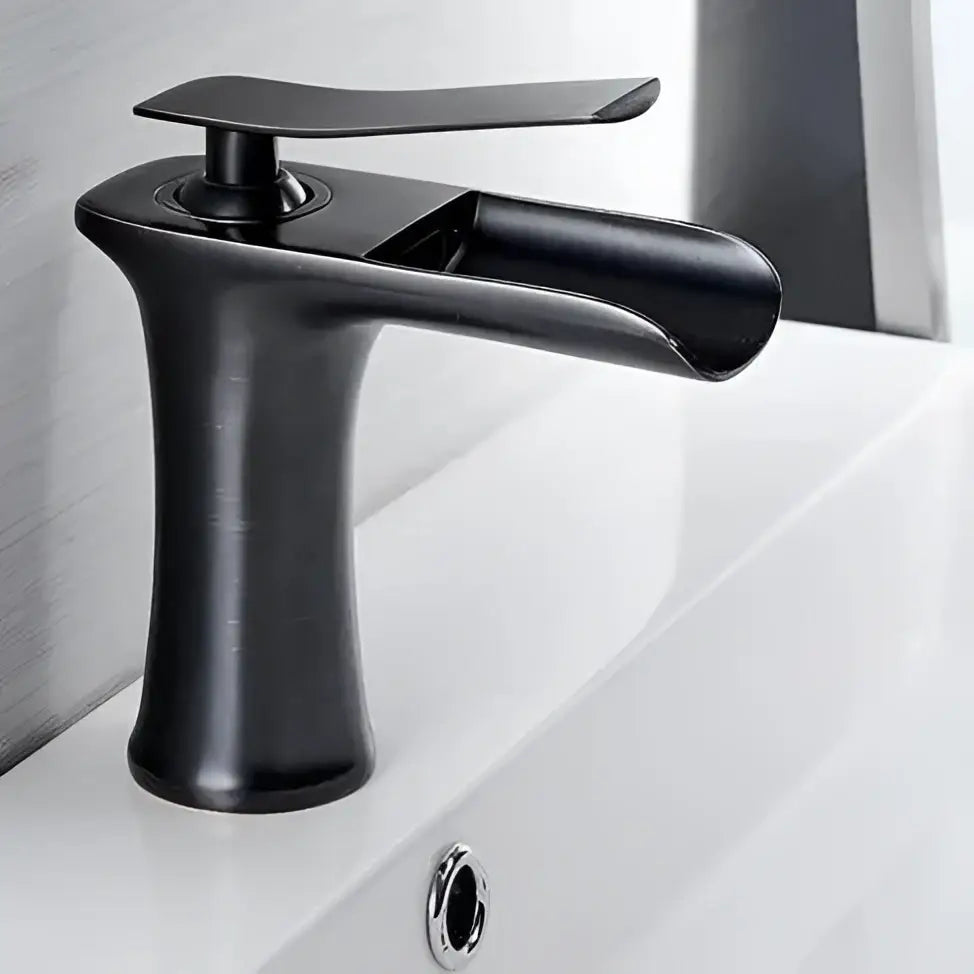 Modern antique brass waterfall single handle gold bathroom faucet