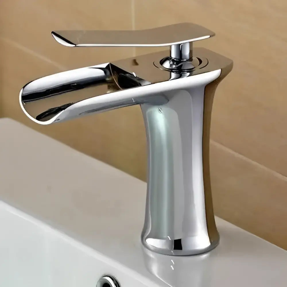 Modern antique brass waterfall single handle gold bathroom faucet