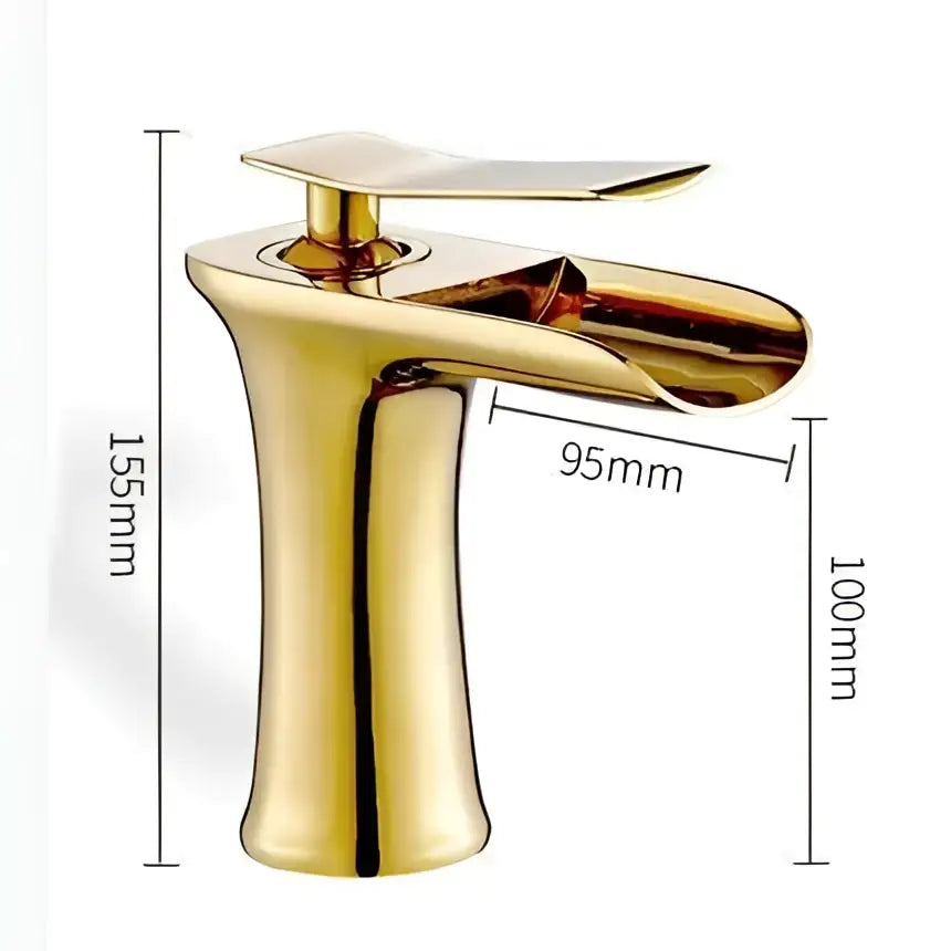 Modern antique brass waterfall single handle gold bathroom faucet