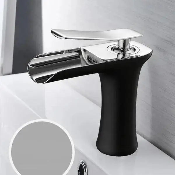 Modern antique brass waterfall single handle gold bathroom faucet