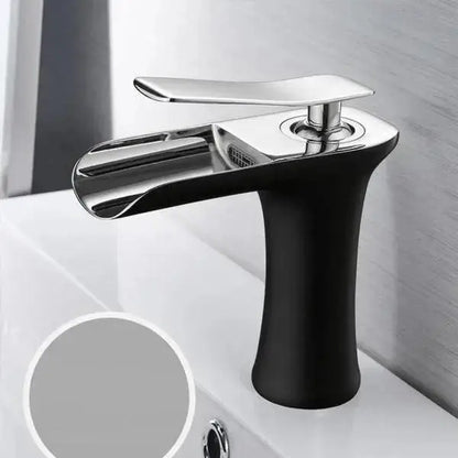 Modern antique brass waterfall single handle gold bathroom faucet
