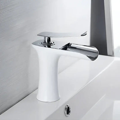 Modern antique brass waterfall single handle gold bathroom faucet