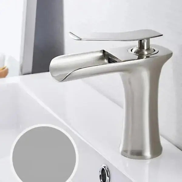 Modern antique brass waterfall single handle gold bathroom faucet