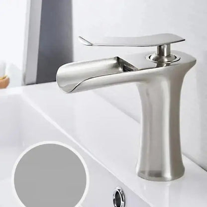 Modern antique brass waterfall single handle gold bathroom faucet