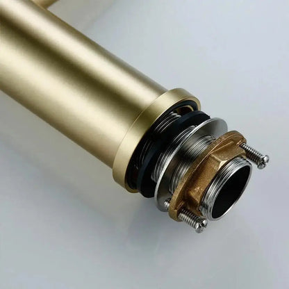Modern brushed gold single handle deck mounted bathroom faucet
