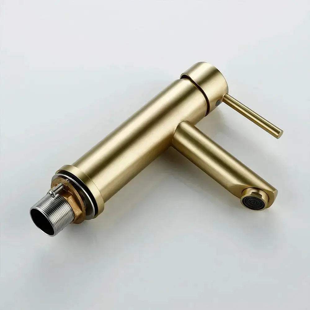 Modern brushed gold single handle deck mounted bathroom faucet