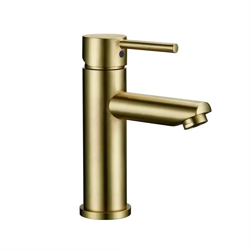 Modern brushed gold single handle deck mounted bathroom faucet