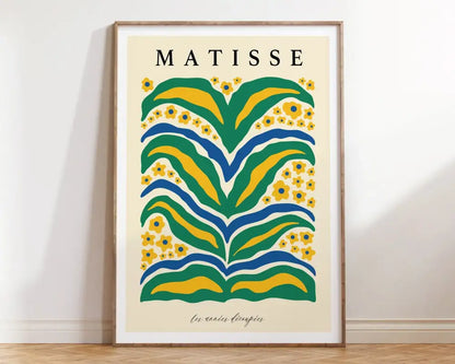 Matisse botanical flower poster orange & pink framed living room art