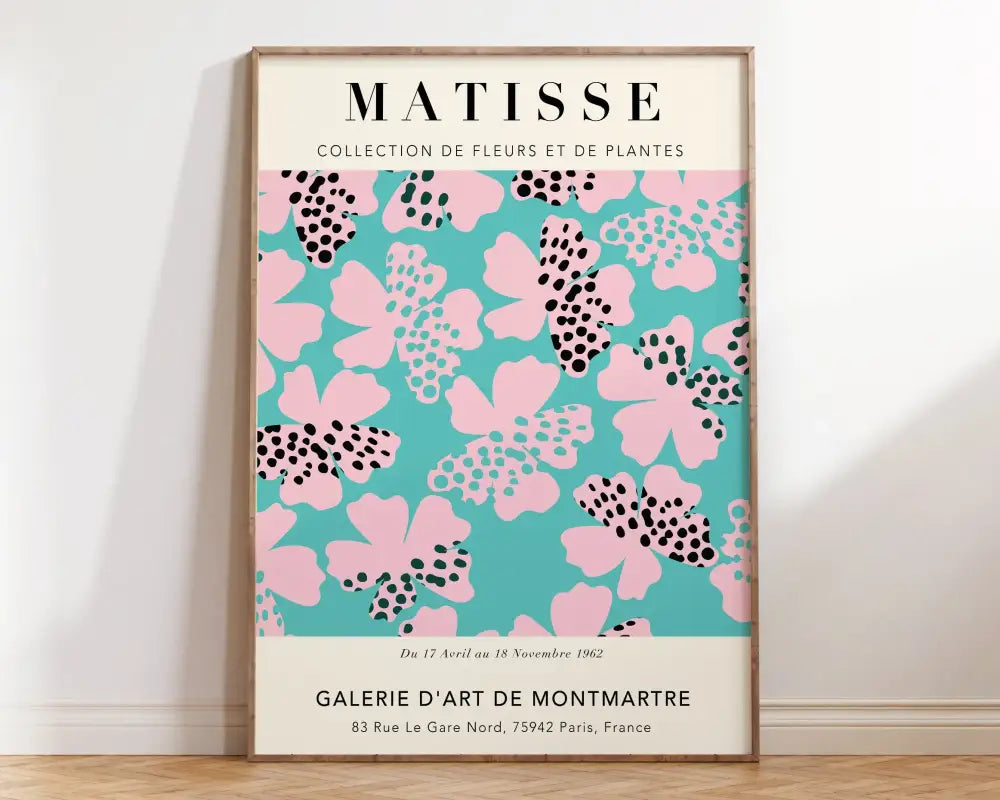 Matisse botanical flower poster orange & pink framed living room art
