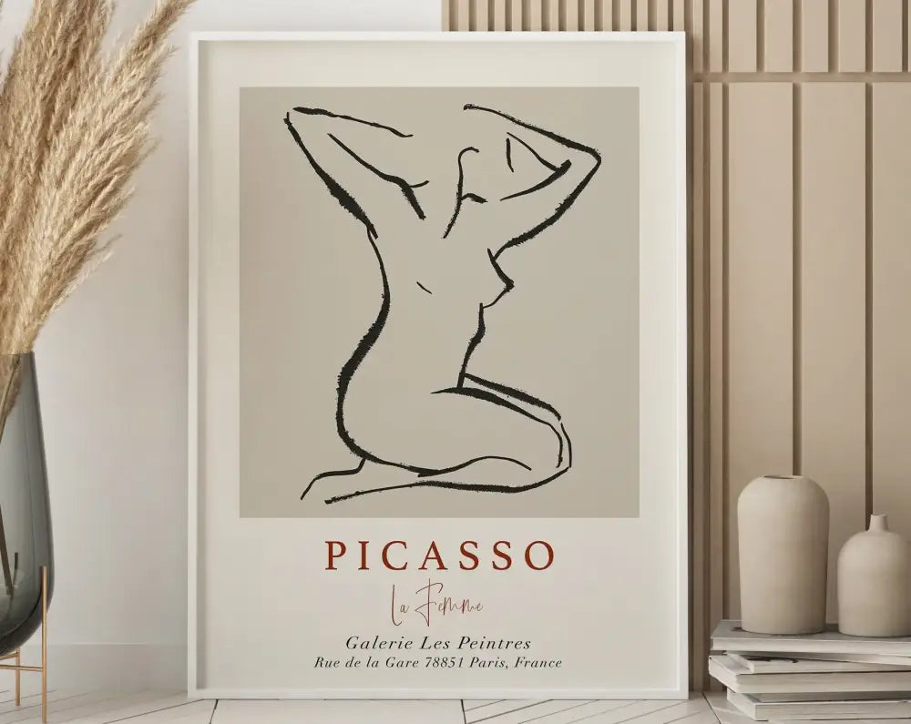 Matisse botanical flower poster orange & pink framed living room art